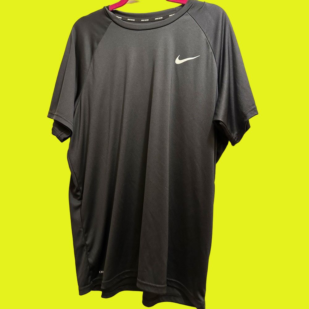 Nike Black Short Sleeve Dri-Fit UPF40+ Hydro guard Swim Tee